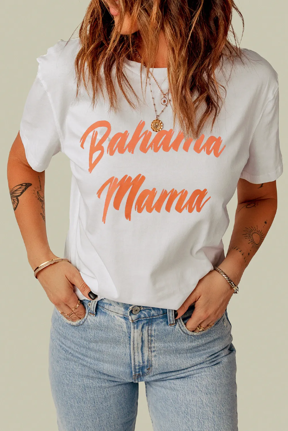 Bahama Mama Letter Graphic T Shirt