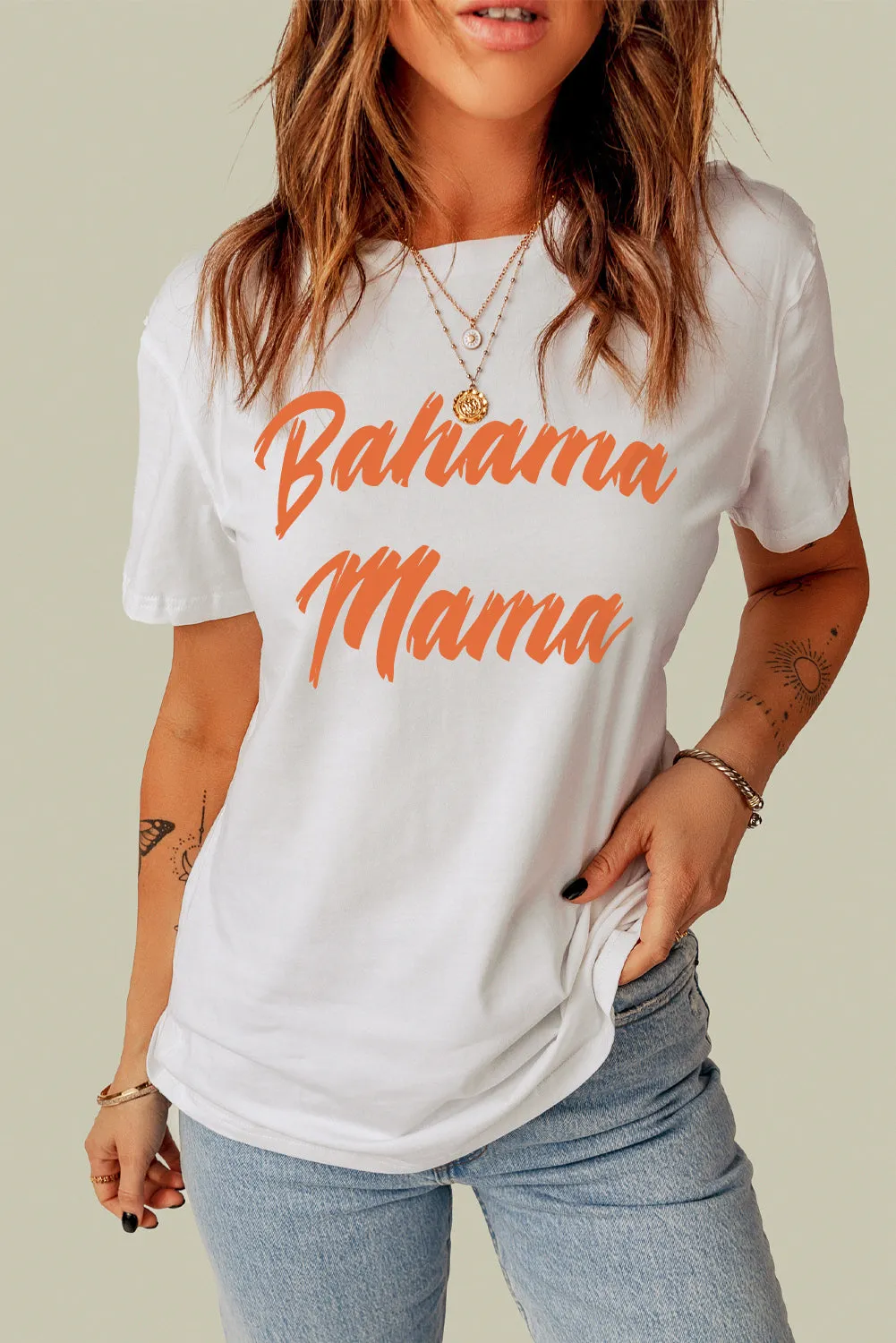 Bahama Mama Letter Graphic T Shirt