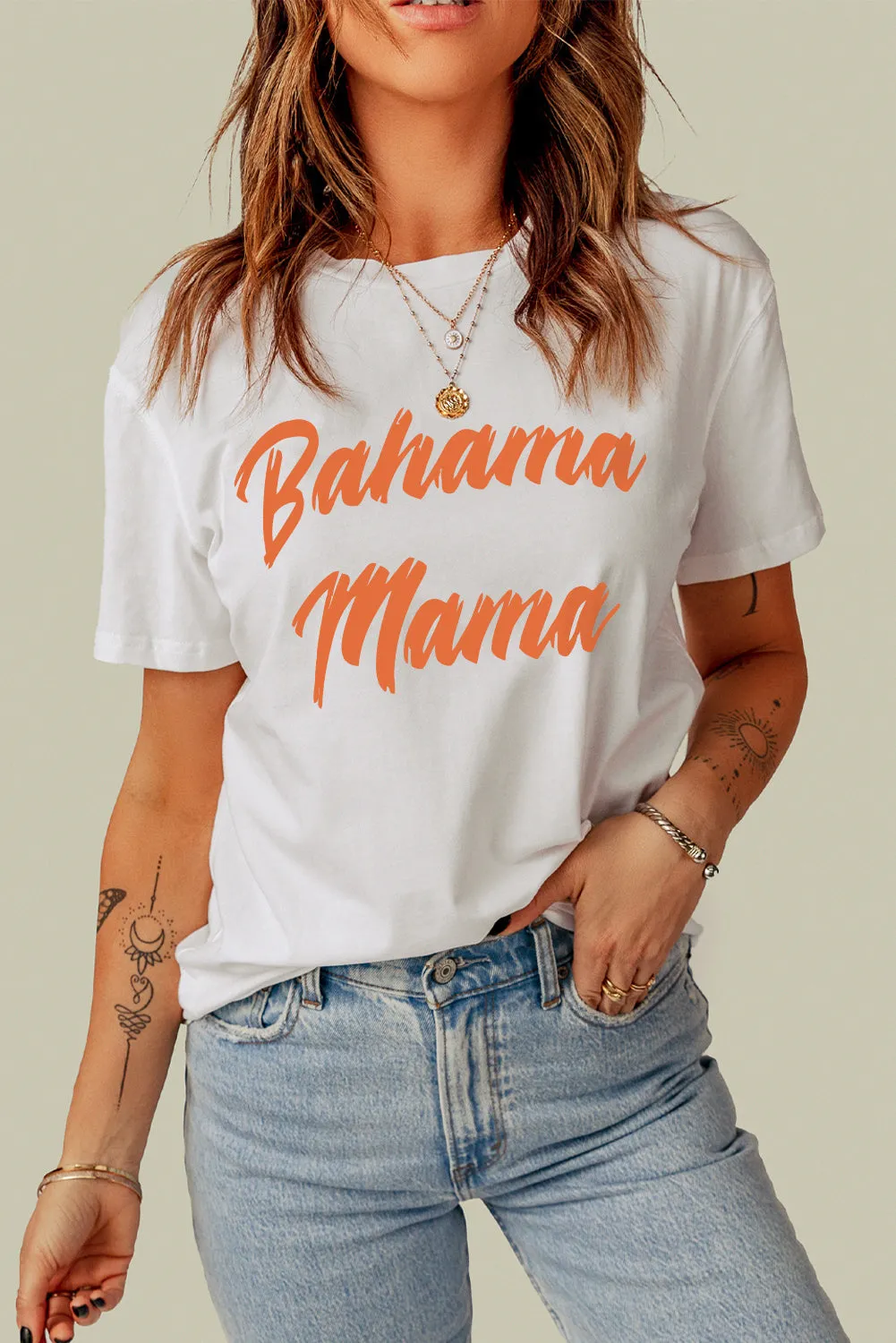 Bahama Mama Letter Graphic T Shirt