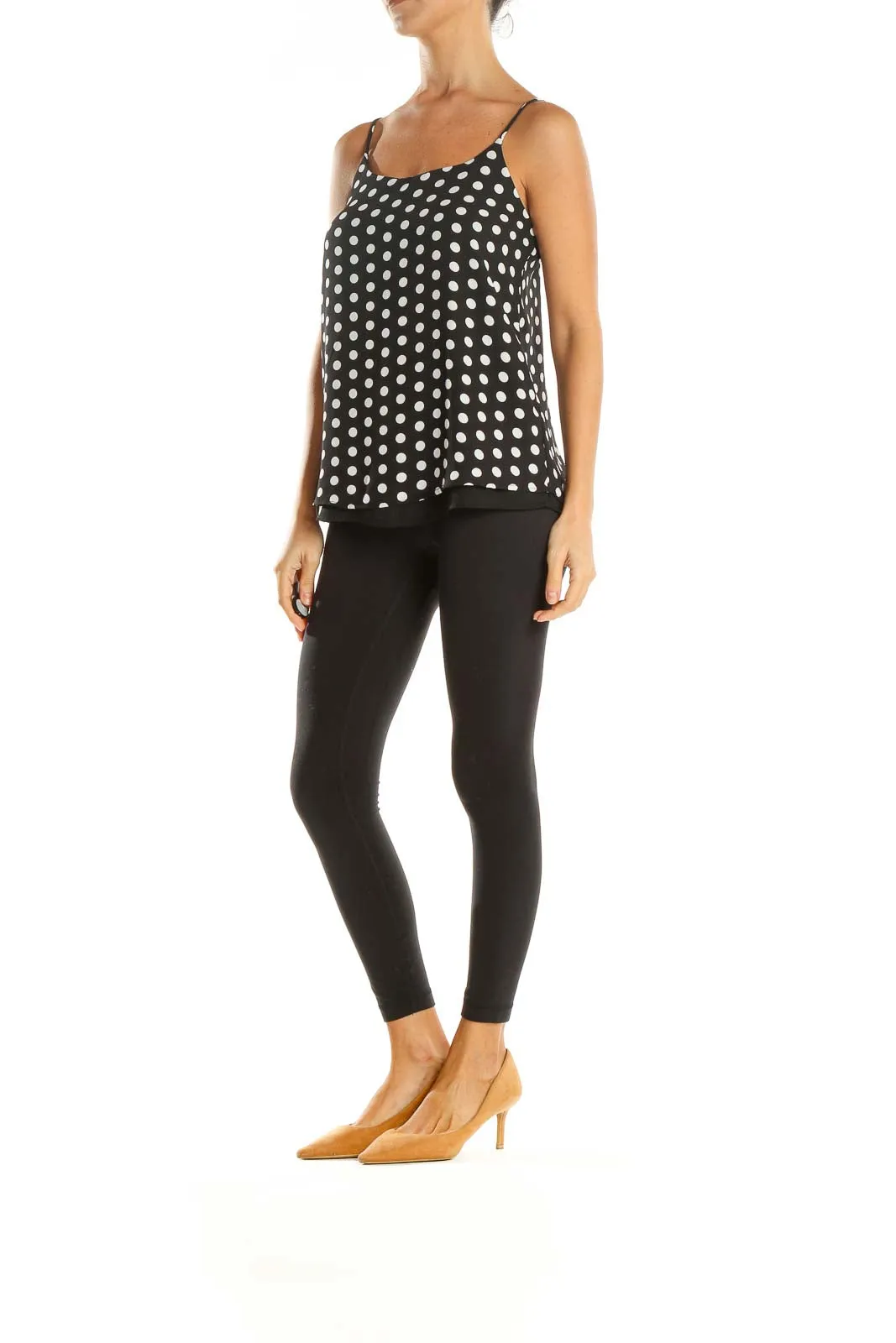 Black Polka Dot Holiday Top