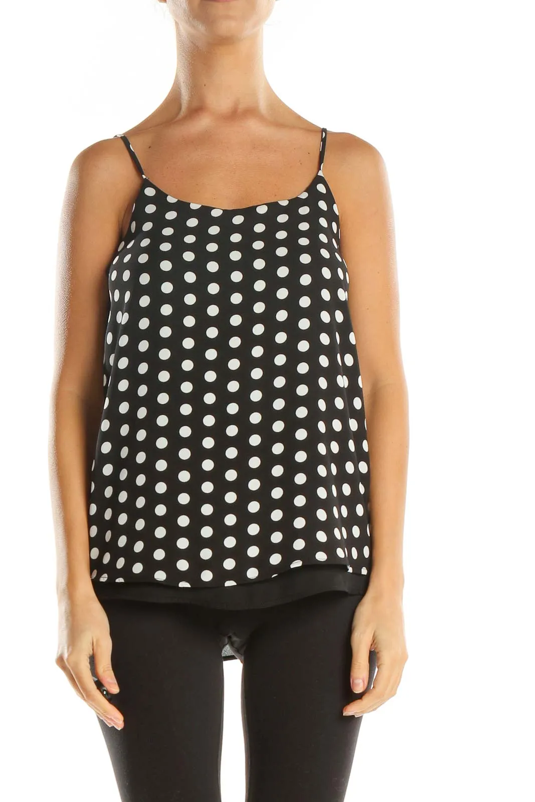 Black Polka Dot Holiday Top