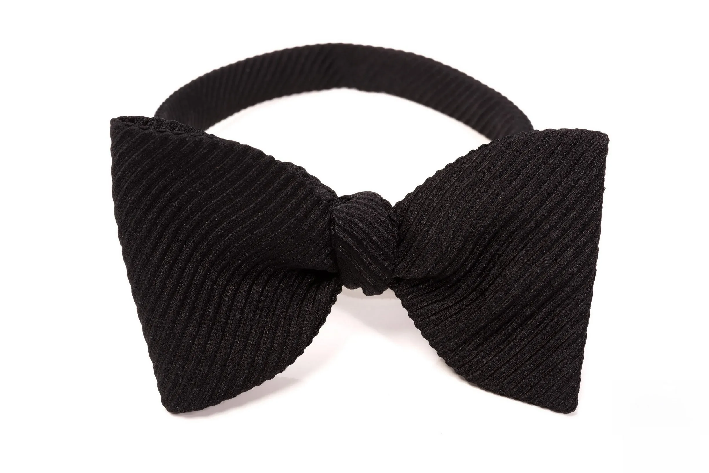 Black Single-End Wide Rib Grosgrain Bow Tie