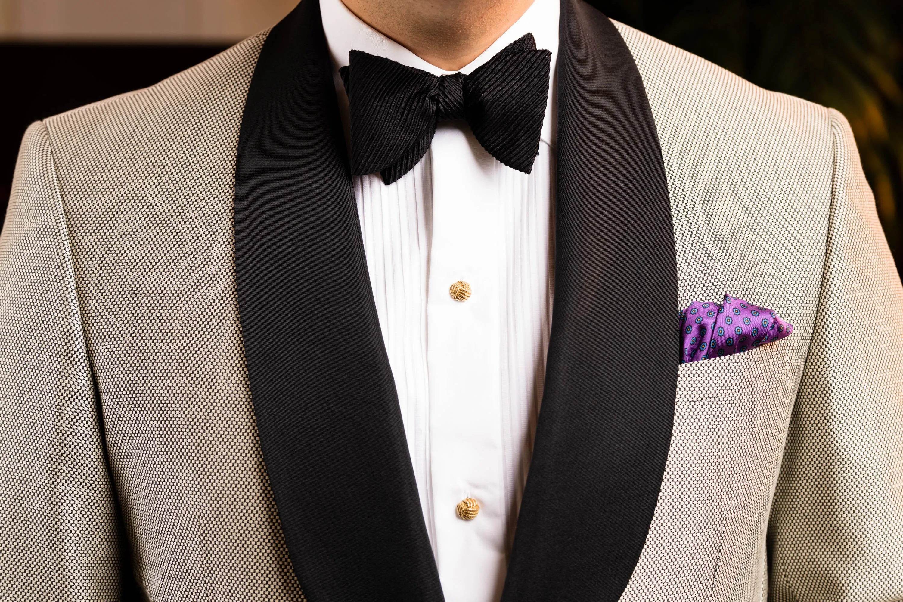 Black Single-End Wide Rib Grosgrain Bow Tie