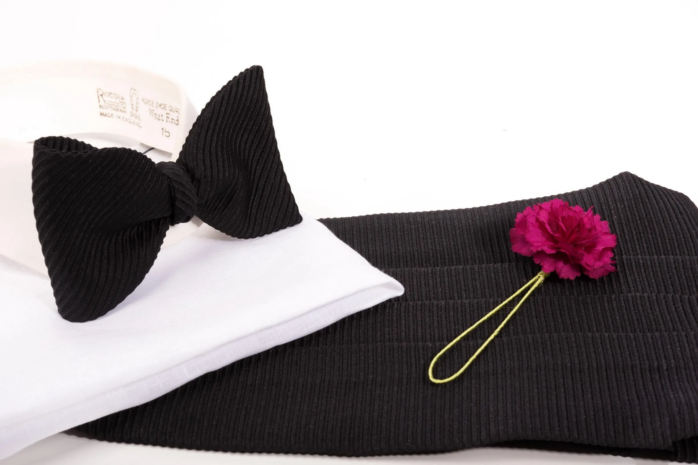 Black Single-End Wide Rib Grosgrain Bow Tie