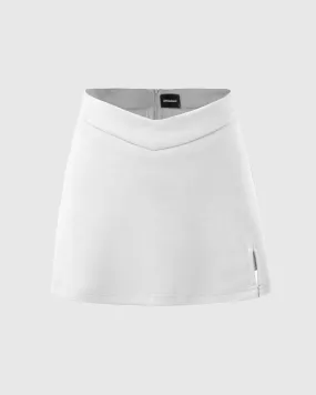 Blockcore Inspired Solid Mini Skirt In White