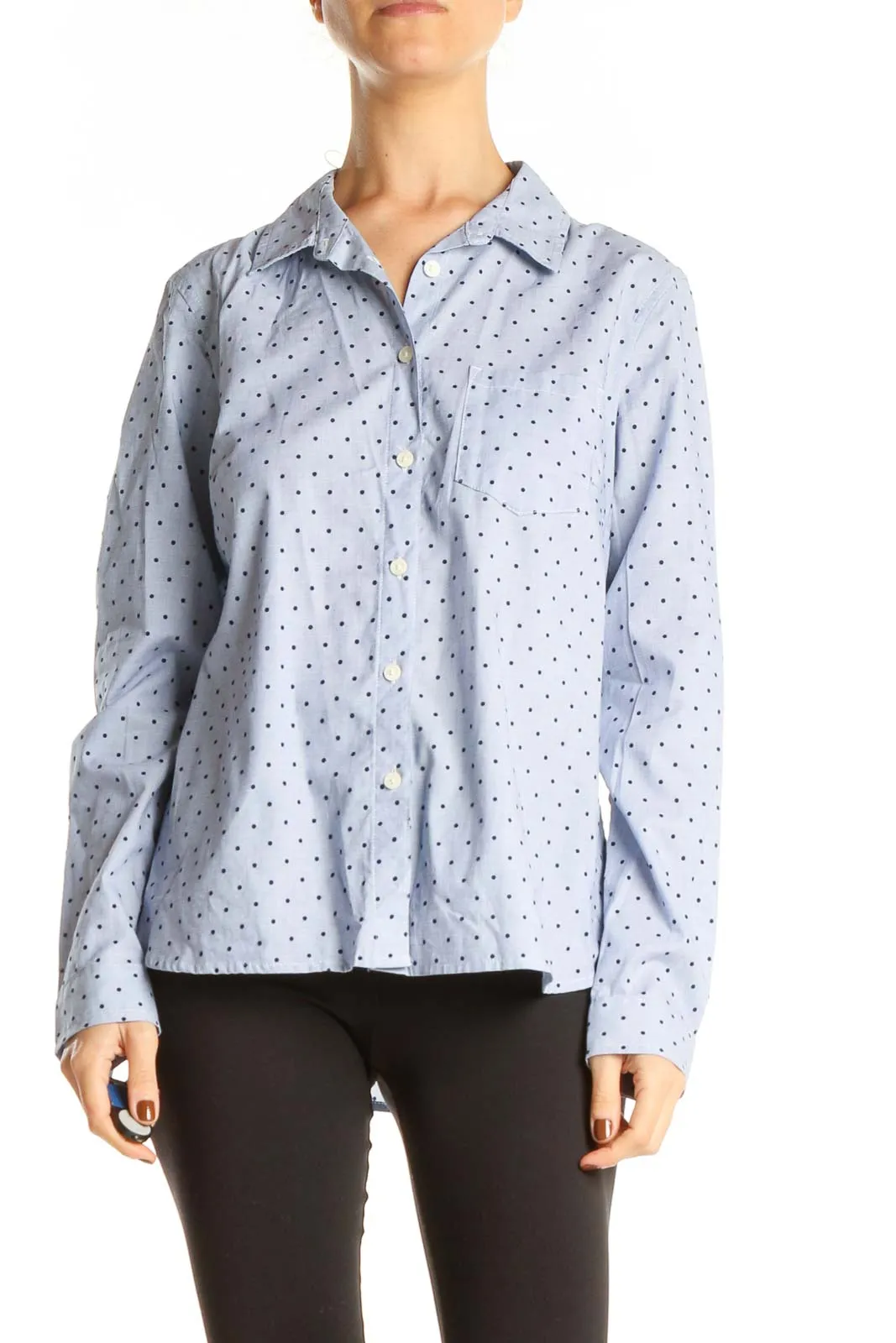 Blue Polka Dot Formal Top