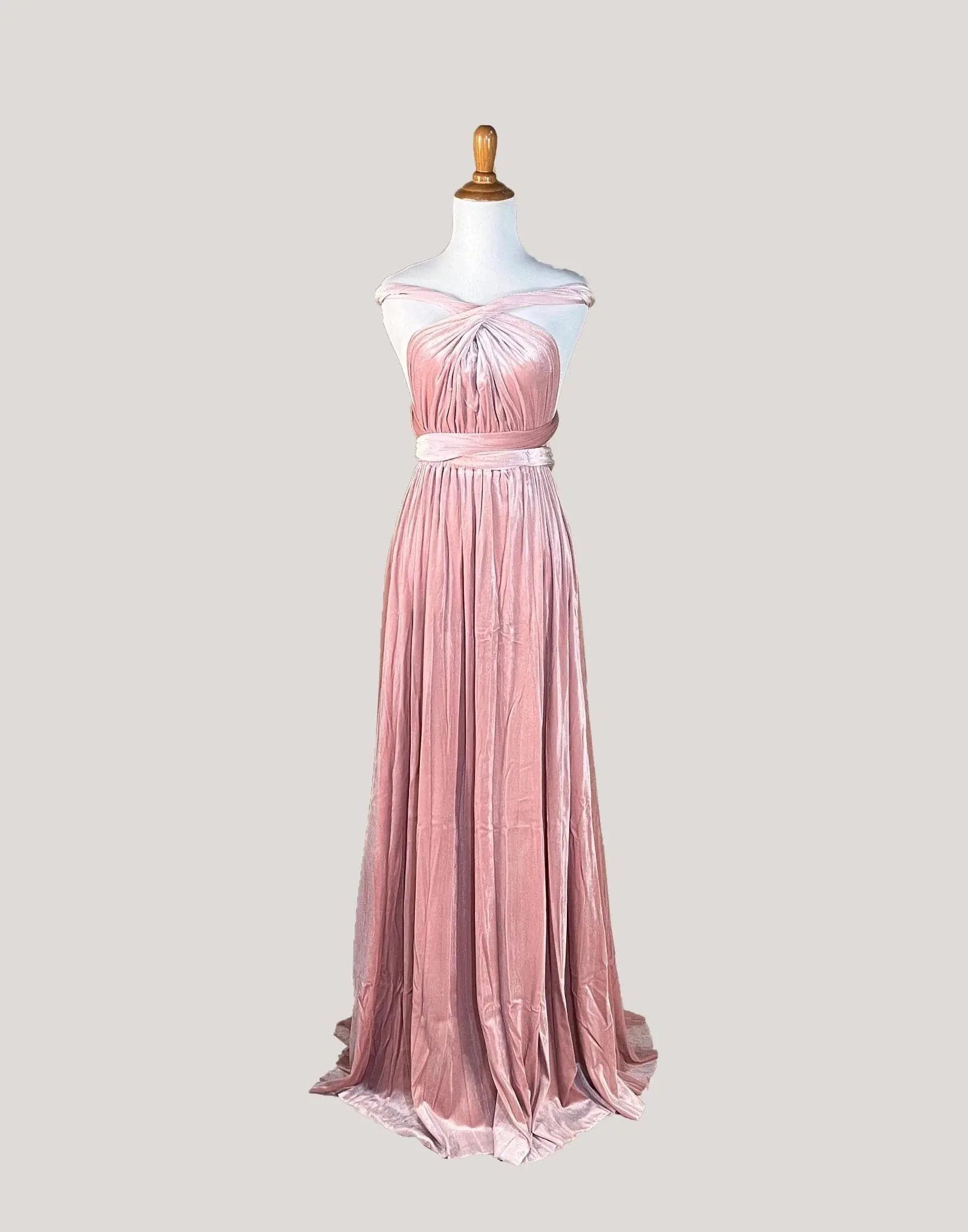 Blush Smoke Velvet Infinity Dress/ Wrap Convertible Bridesmaid Dress,Y25-6