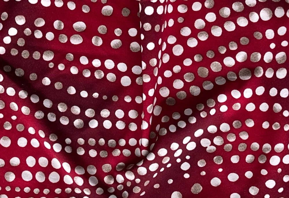 Cranberry Dancing Dots Nylon Swimsuit Knit