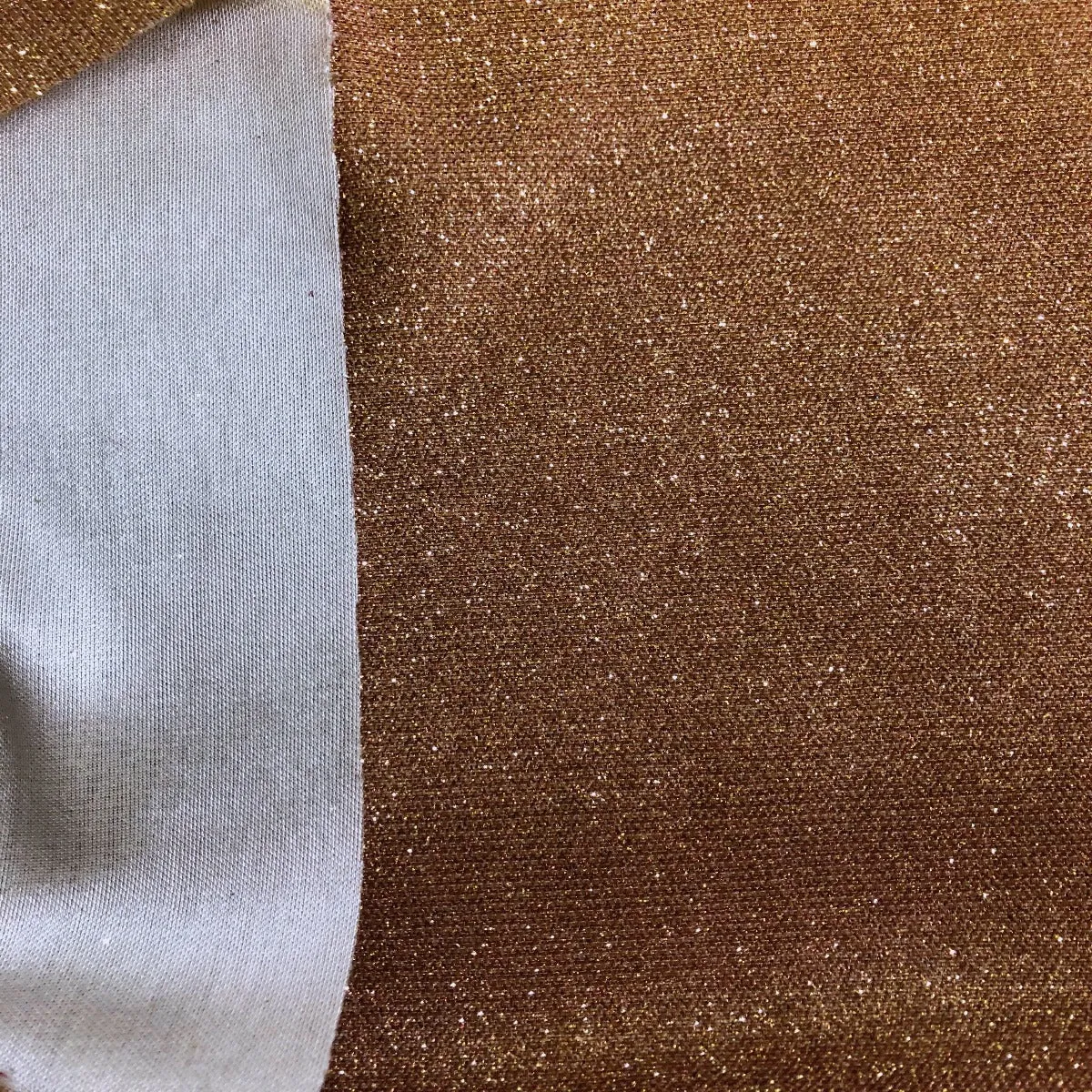 Dusty Pink Gold Holographic Shimmer Glitter Spandex Fabric