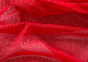 Fiery Crimson Stretch Nylon Mesh