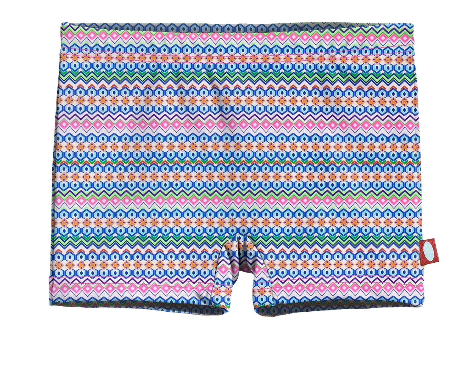 Girls UPF 50  Printed Swim Boy Shorts  | Fiesta Print