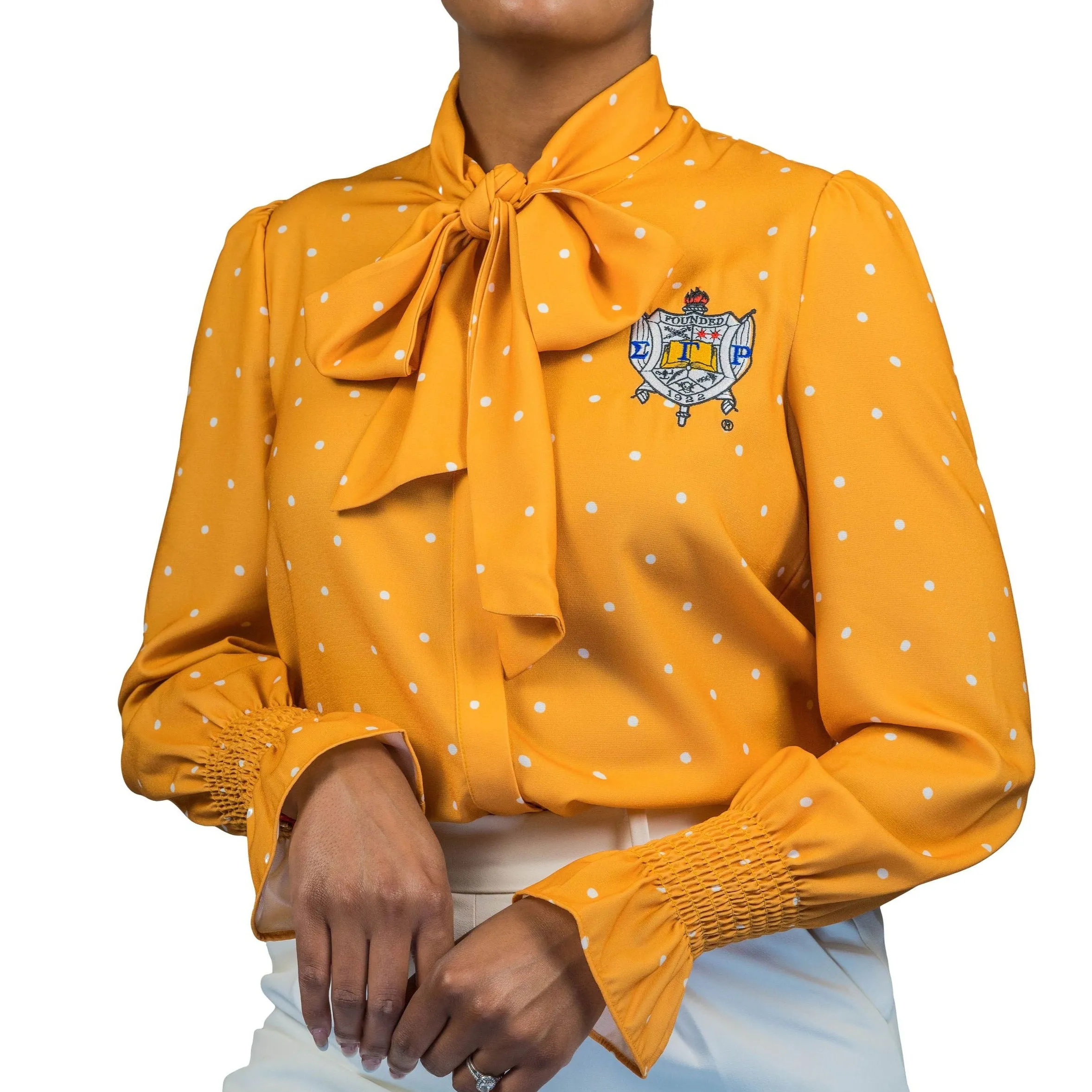 Gold SGRHO Polka Dot Blouse