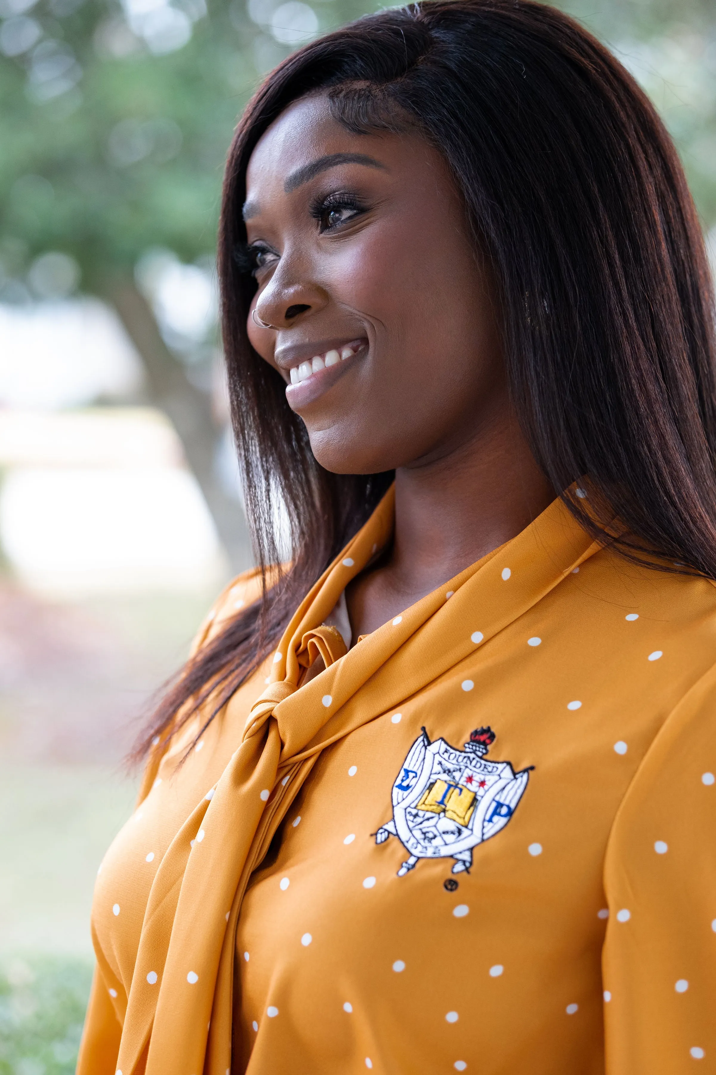 Gold SGRHO Polka Dot Blouse