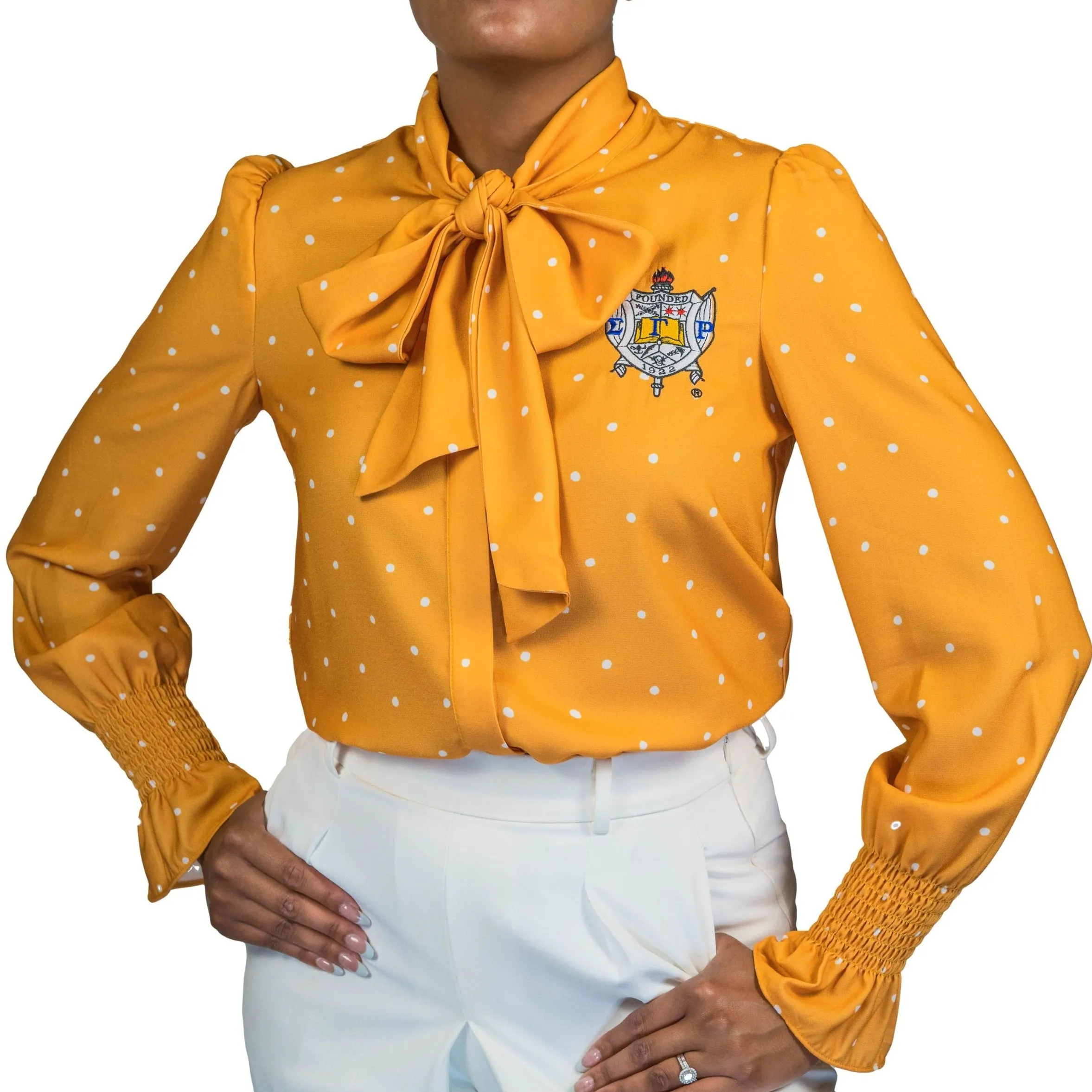 Gold SGRHO Polka Dot Blouse