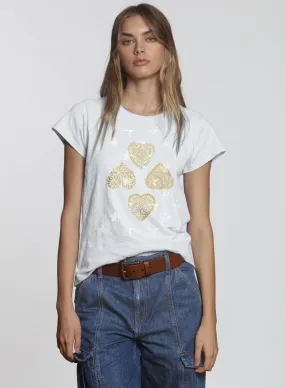 Graphic Ava Tee - White Boho Heart Galaxy