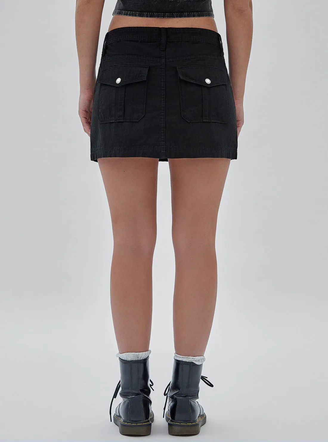 Guess Originals Black Ripstop Mini Skirt