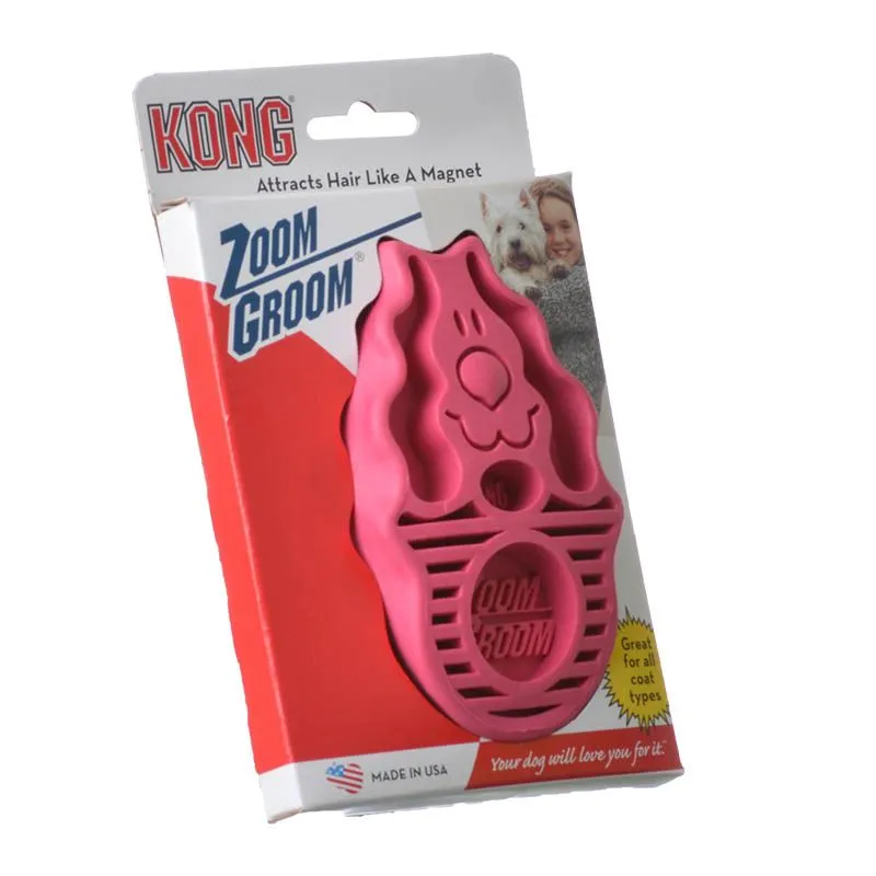 KONG ZoomGroom Dog Brush - Raspberry