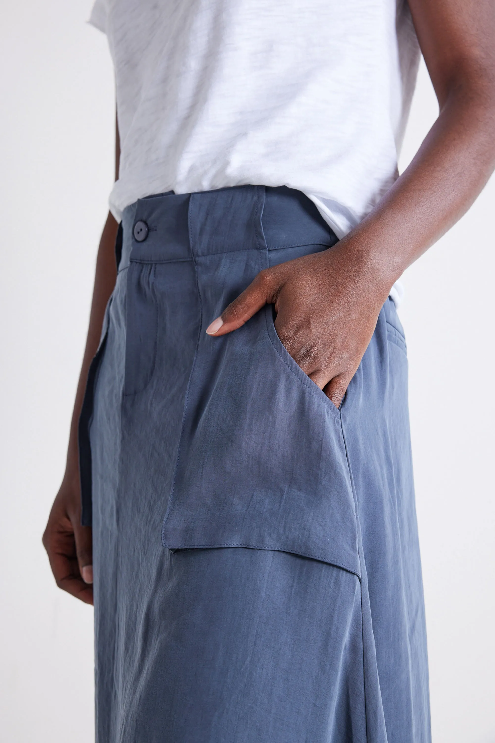 Light Poplin Utility Skirt