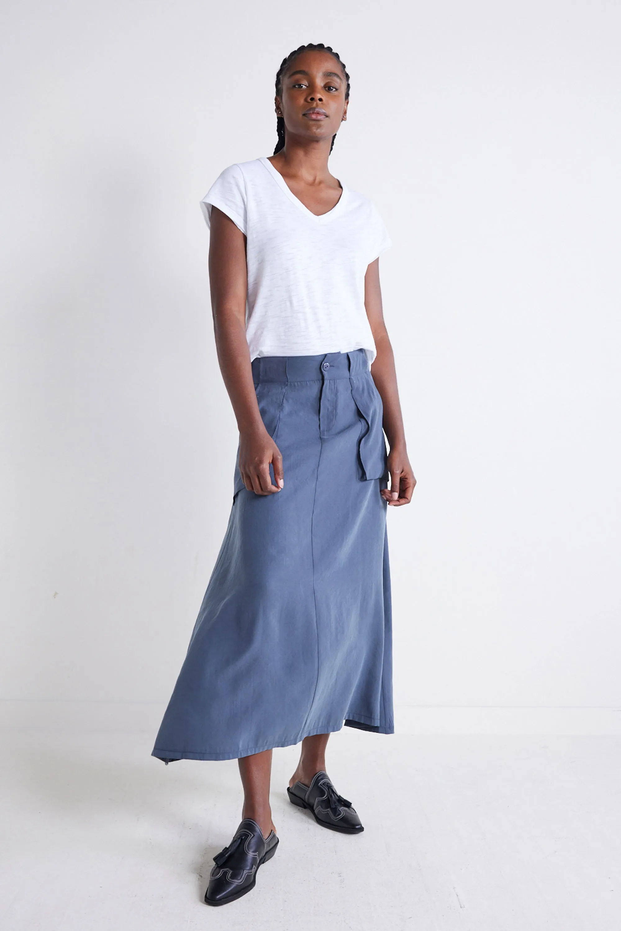 Light Poplin Utility Skirt