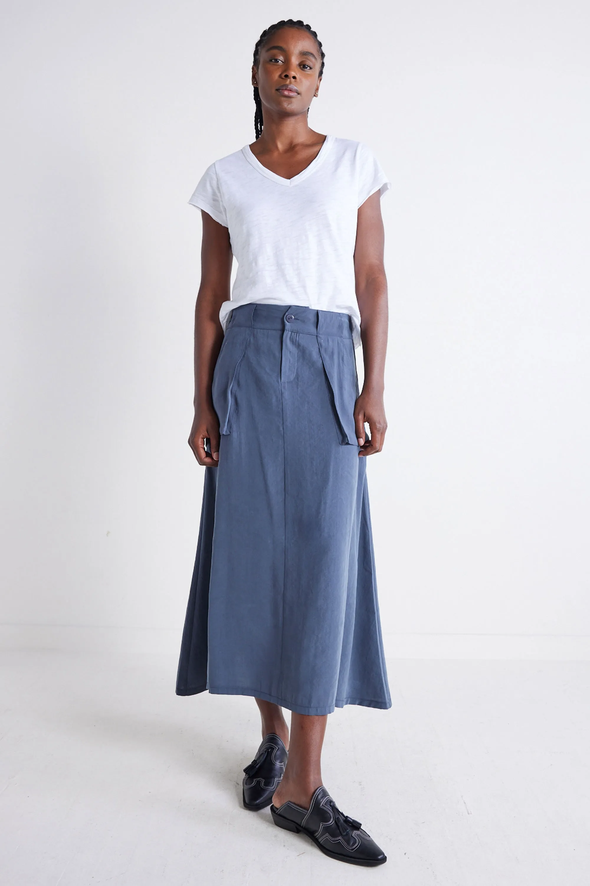 Light Poplin Utility Skirt