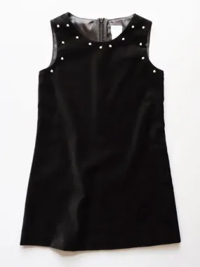 Luli & Me Pearl Trimmed Girls Black Velvet Dress Sizes 7 & 8