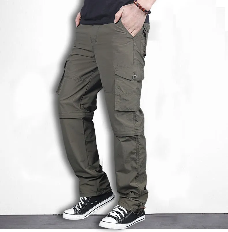 Men's-Convertible-Hiking-Pants Quick Dry Lightweight Zip Off Breathable Cargo Pants Hiking Pants Breathable Shorts