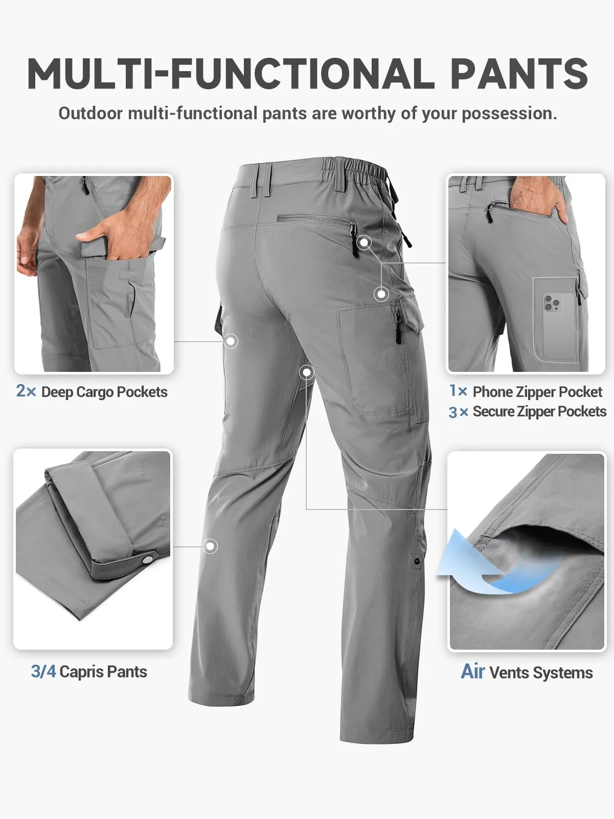 Men's Hiking Cargo Pants 33