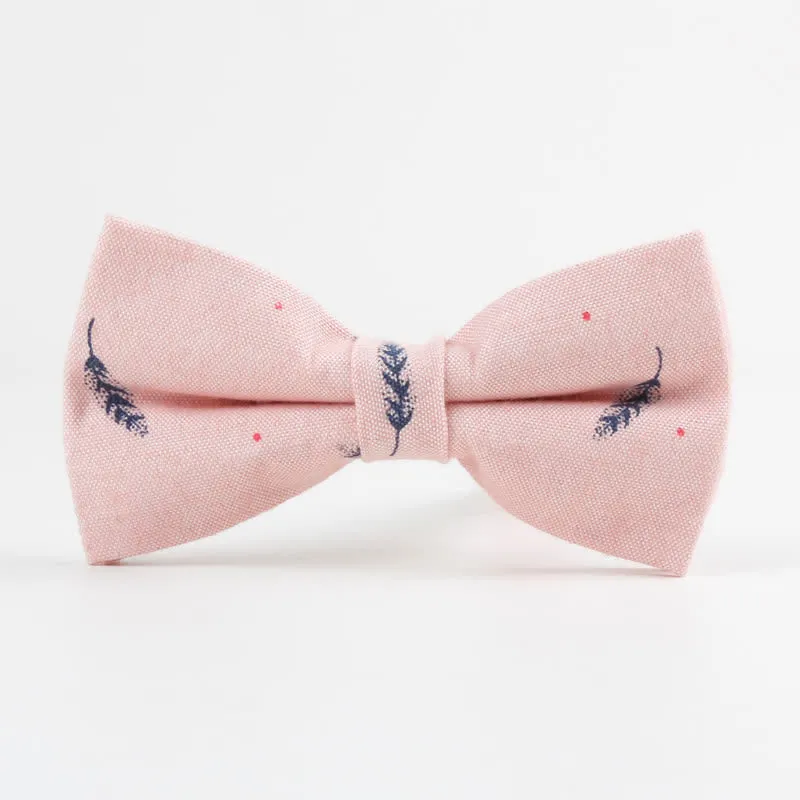 Men's Lovely Birds Feather Printed Cotton Bow Tie