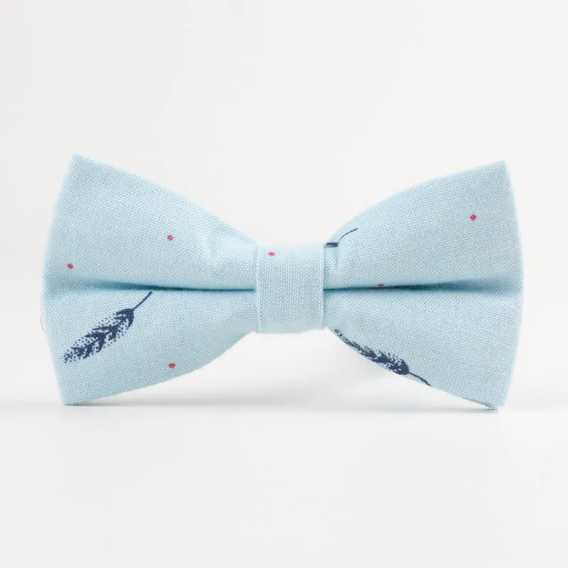 Men's Lovely Birds Feather Printed Cotton Bow Tie