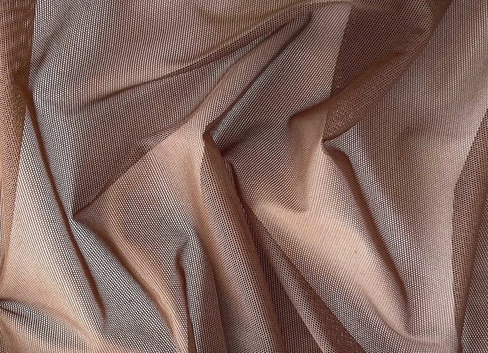 Milk Chocolate Stretch Nylon Mesh