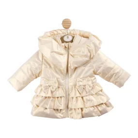 Mintini - Champagne pearlised 'Bows and frills' coat