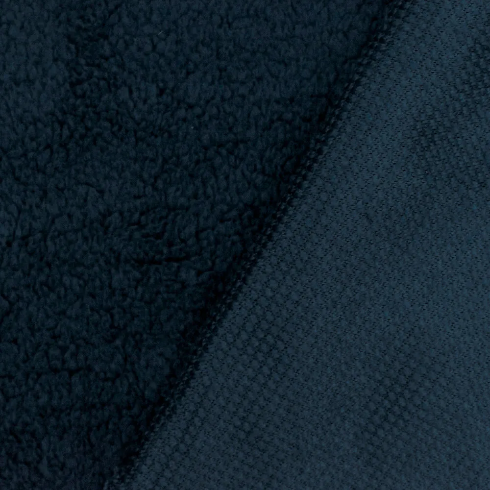 Navy Blue Stretch Berber Fleece Knit Fabric