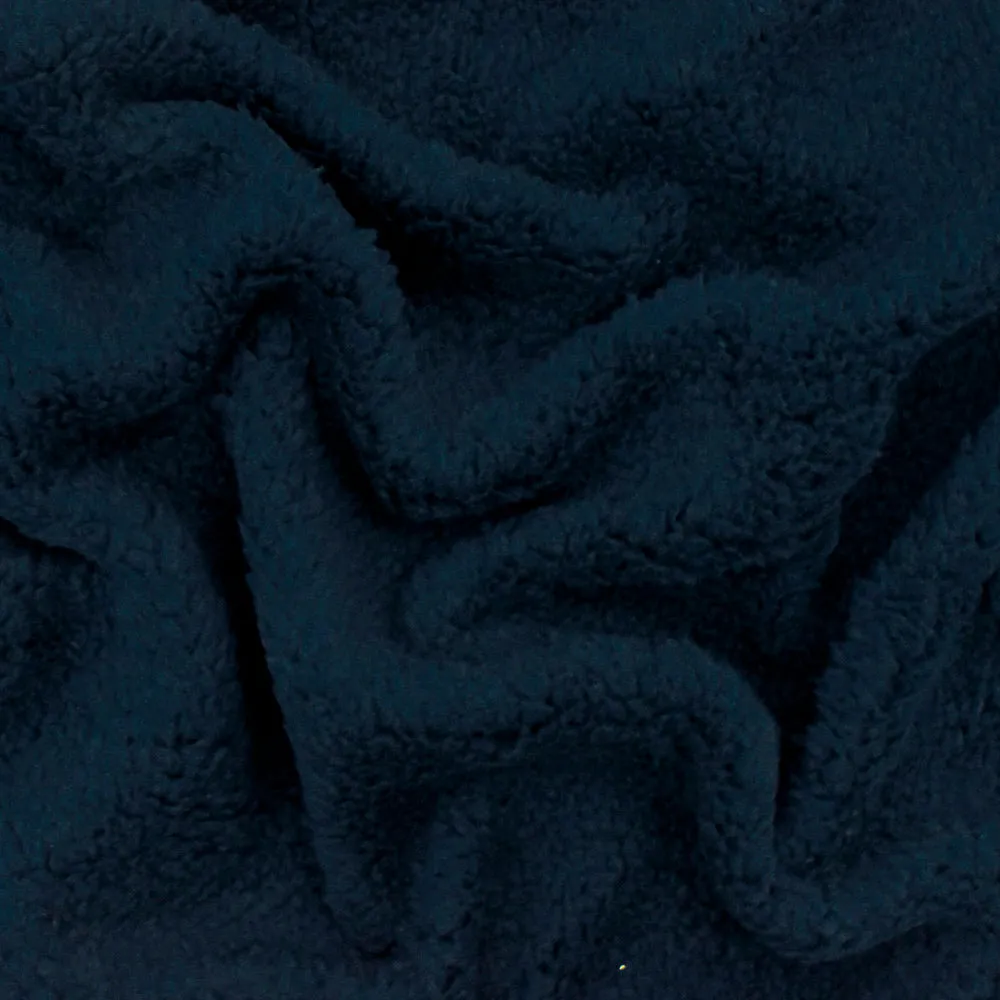 Navy Blue Stretch Berber Fleece Knit Fabric