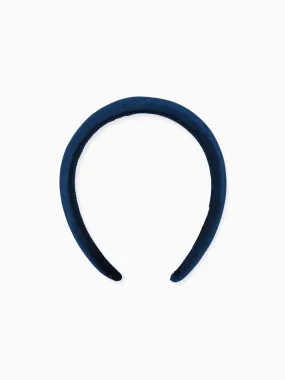 Navy Velvet Wide Girl Headband