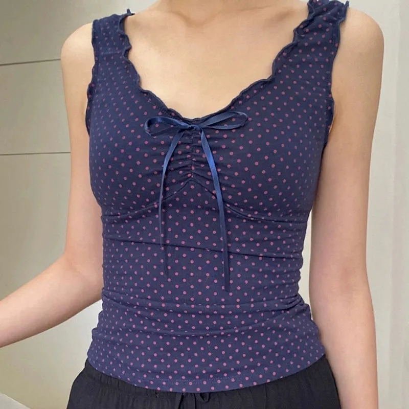 Norma Polka Dot V-Neck Top