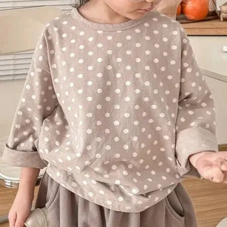 Polka Dot Long-Sleeved T-Shirt