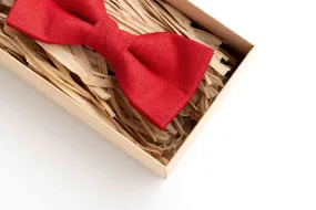 Pre tied Red Groomsmen ties for wedding