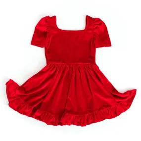 Red Velvet Mod Twirl Dress