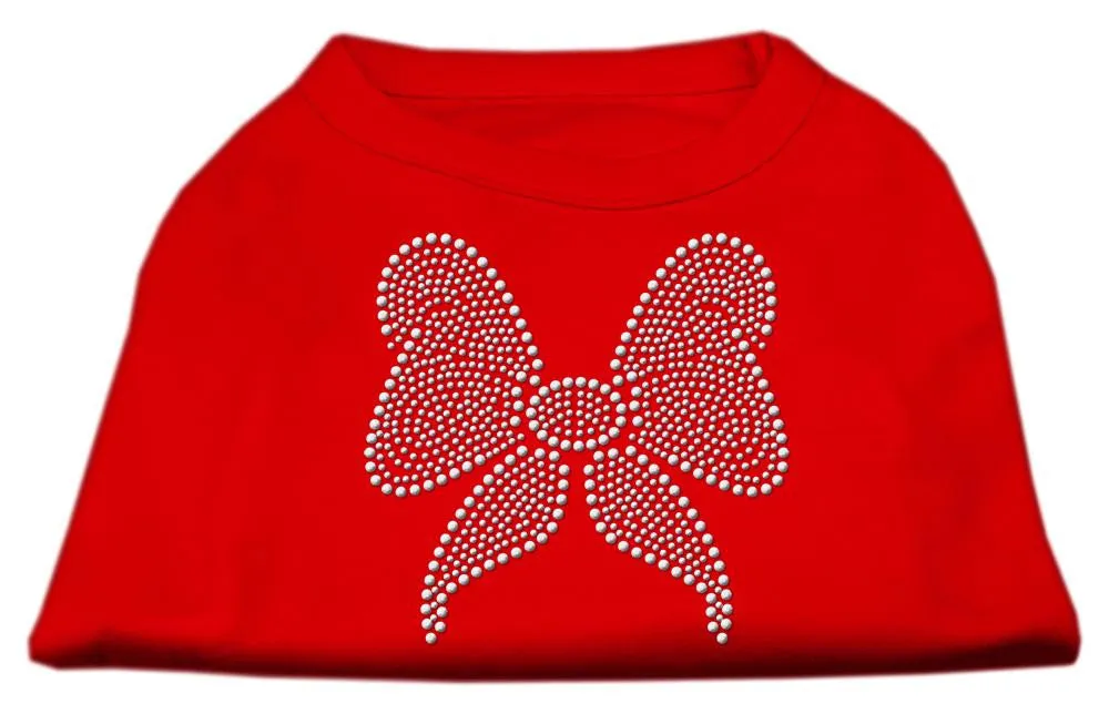 Rhinestone Bow Shirts Red M (12)