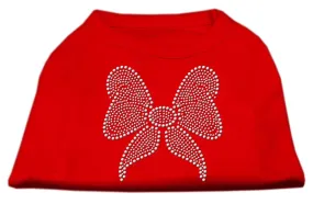 Rhinestone Bow Shirts Red XS (8)