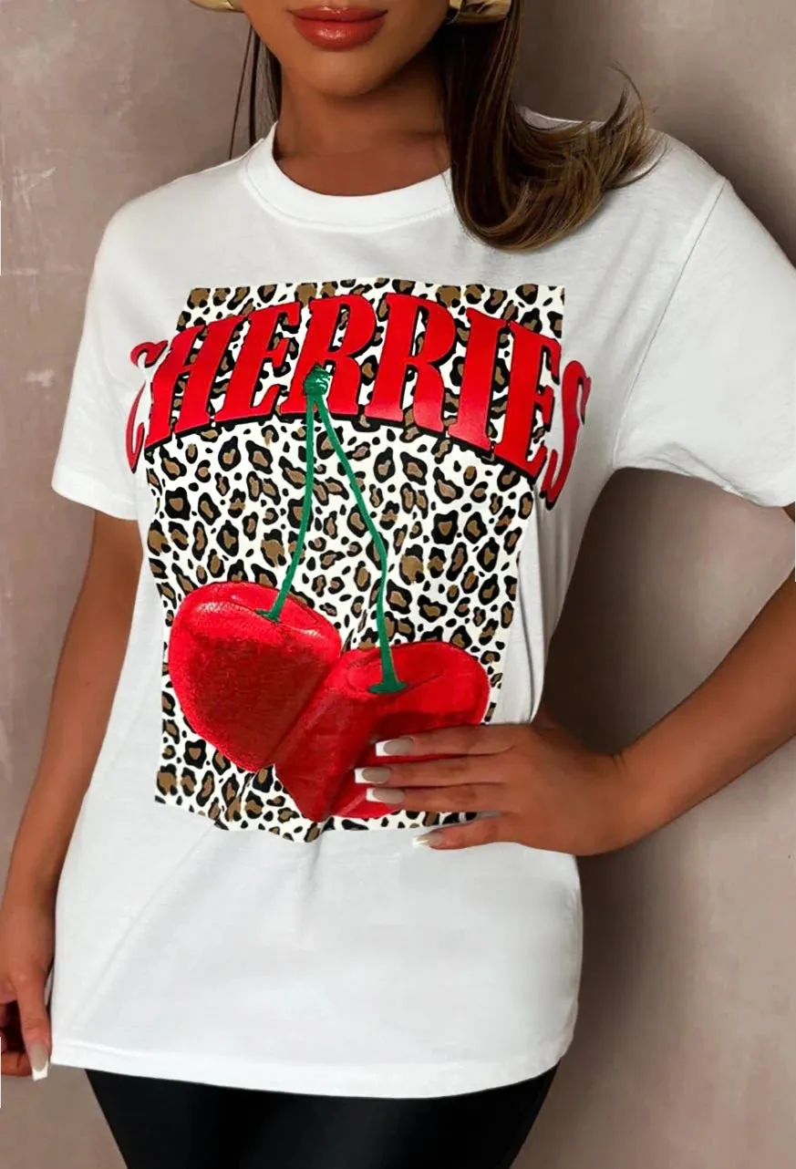 Ruby White Cherry Leopard T-Shirt