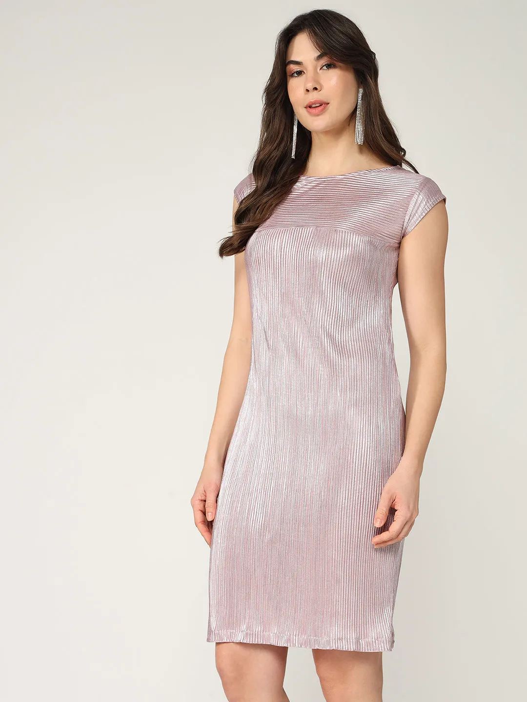 Shimmer Pleated Coctail Inspired Dress