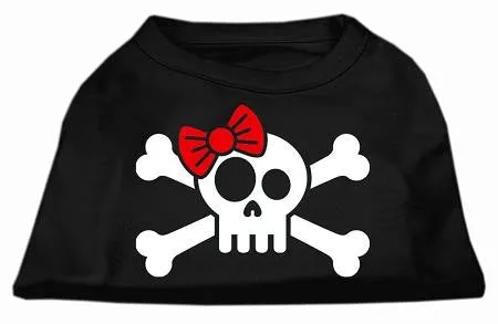 Skull Crossbone Bow Screen Print Shirt Black XL (16)