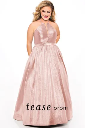 Tease Prom 2019 size 20 Cotton Candy high neckline shimmer prom dress ball gown