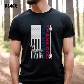 USA Bow Hunting Shirt, Thank God For America