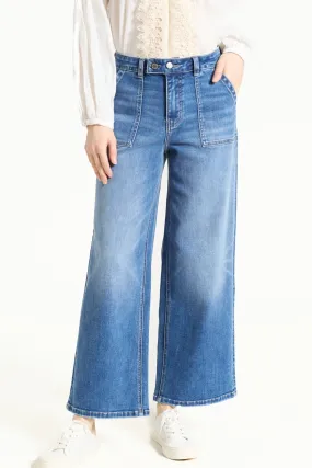 Utility Pocket Wide Leg Denim Pant